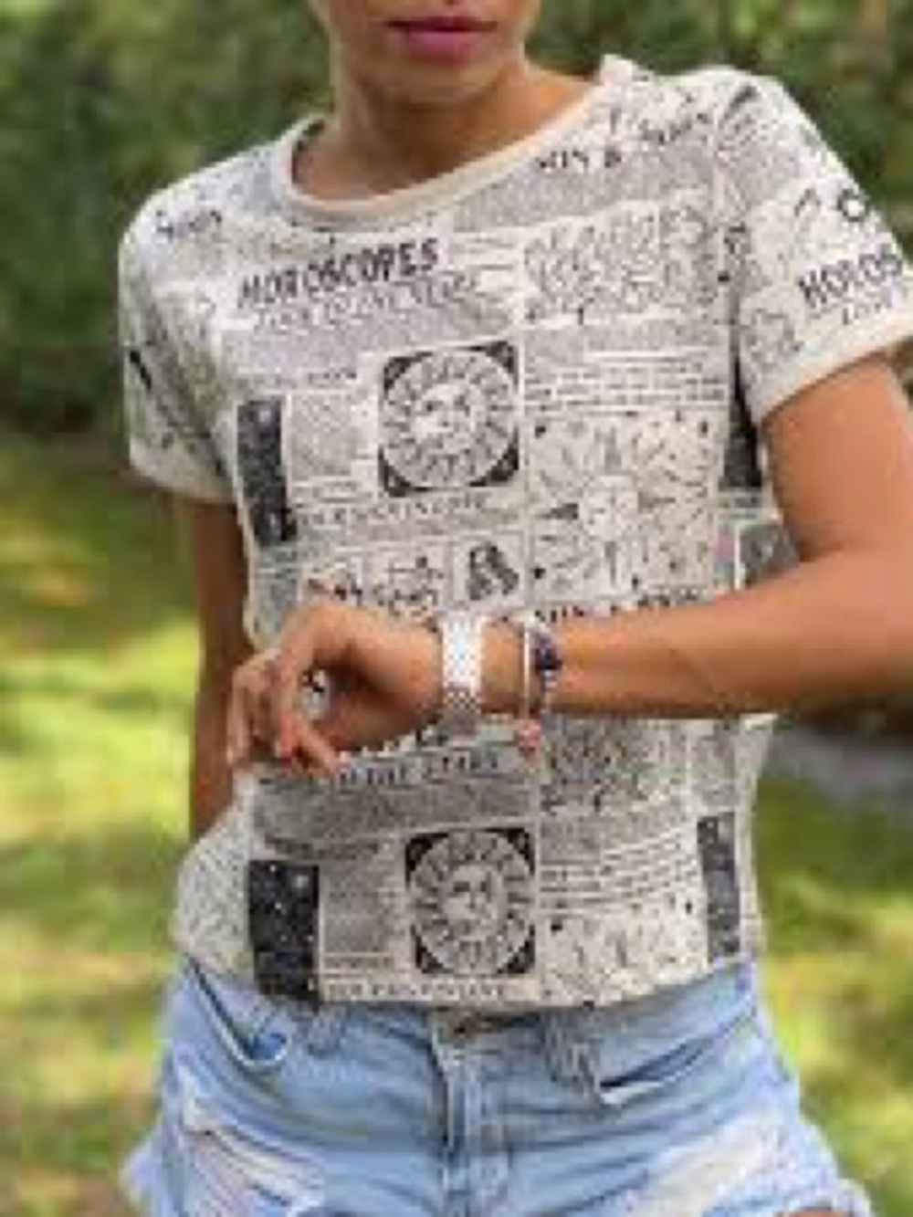 Graphic Print Crop Top